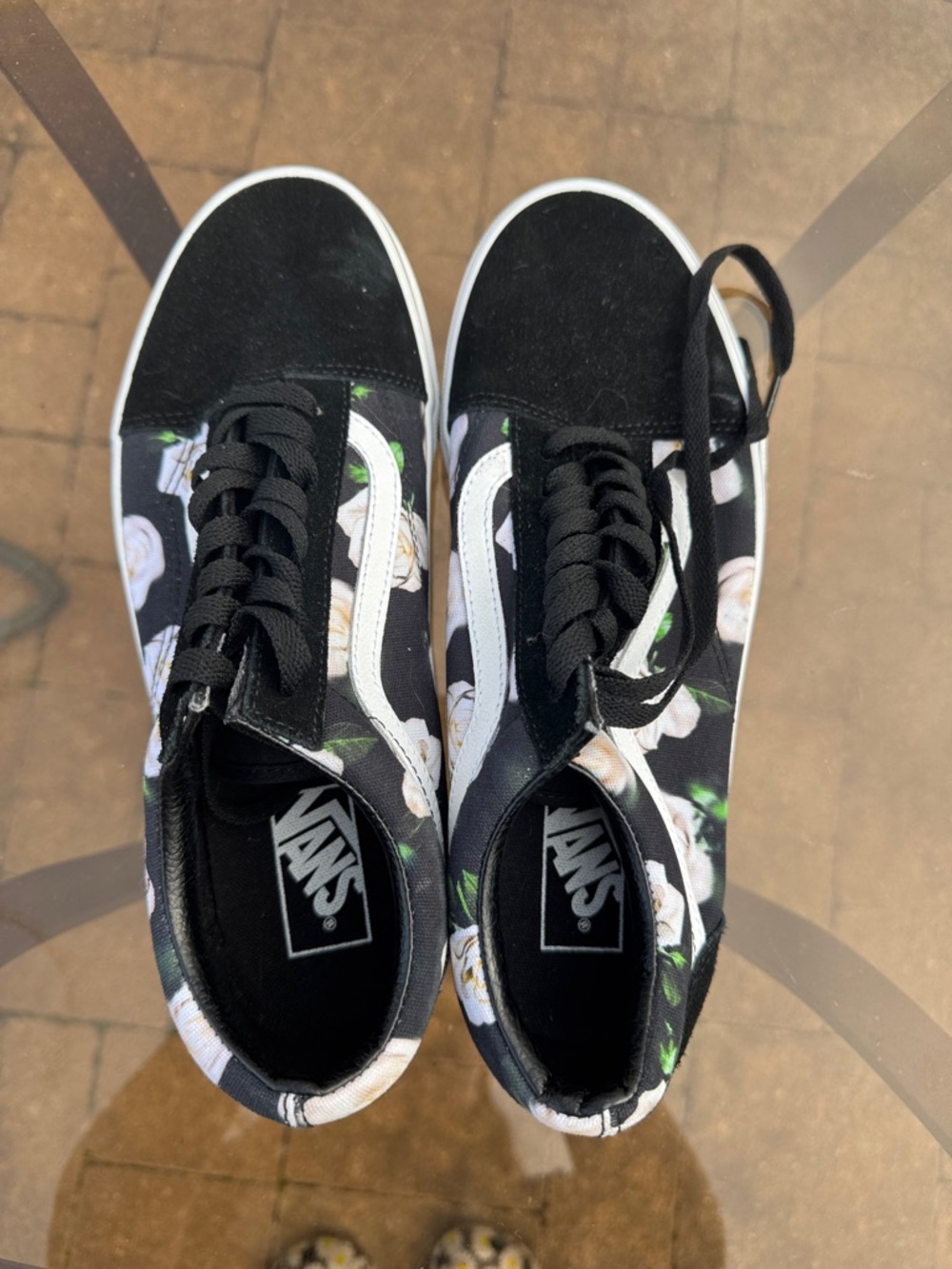 Vans Old Skool Floral Sneakers - Black, White, Green